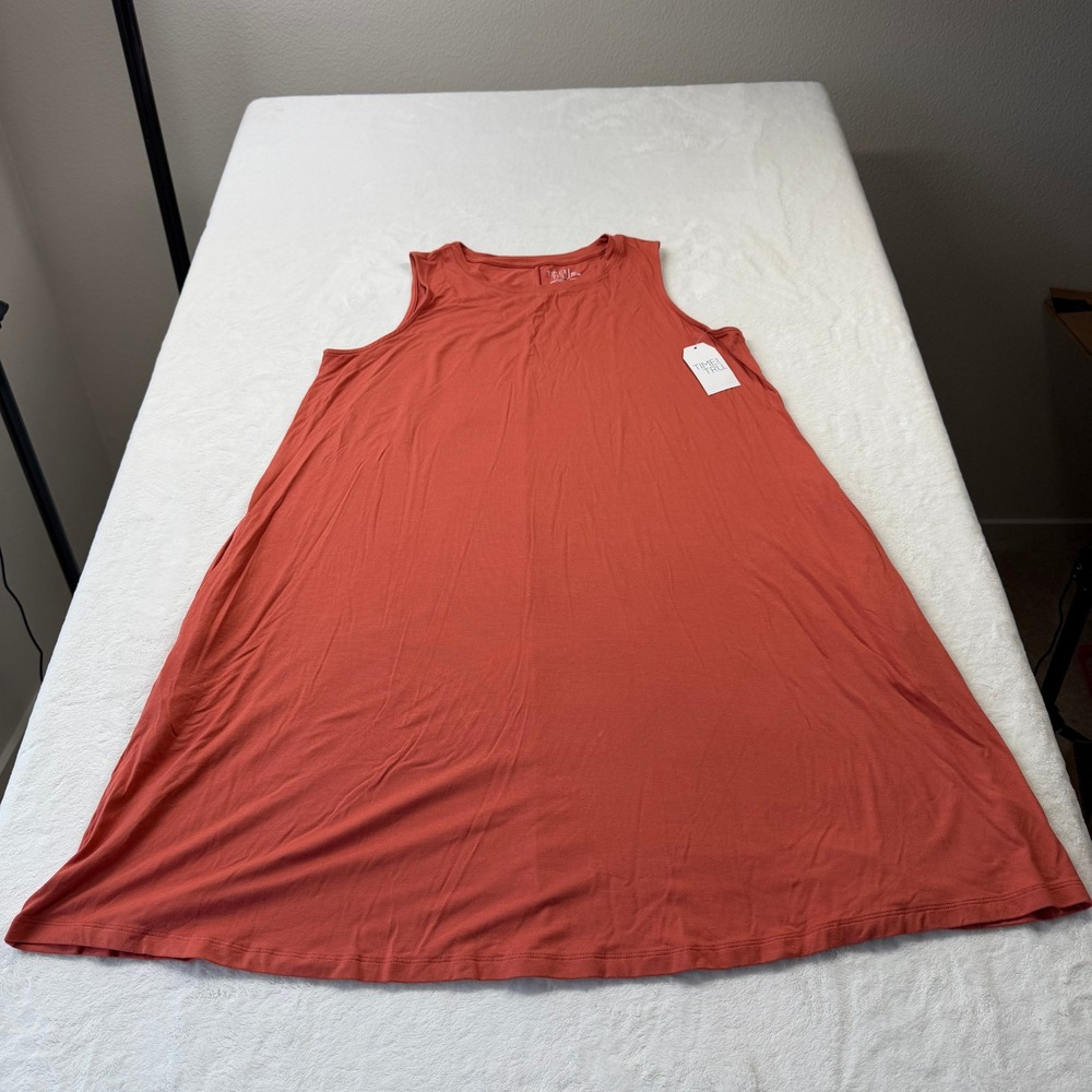 Swing Dress Womens XL Rust Orange New Sleeveless Rayon Blend TT35100056649